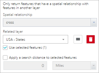 Has spatial relationship with features in another layer